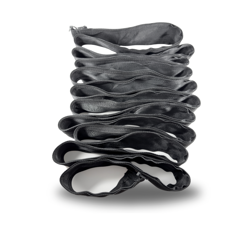 Braided Black Nylon Cable Cover--Zipper